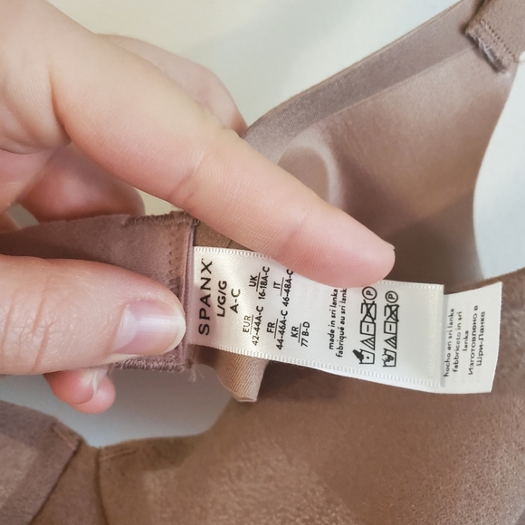 SPANX lightweight form fitting comfort bra size large brown sheer wired - Picture 5 of 9